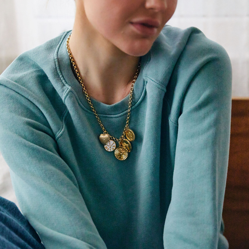 Charm Necklace with Strength Lion