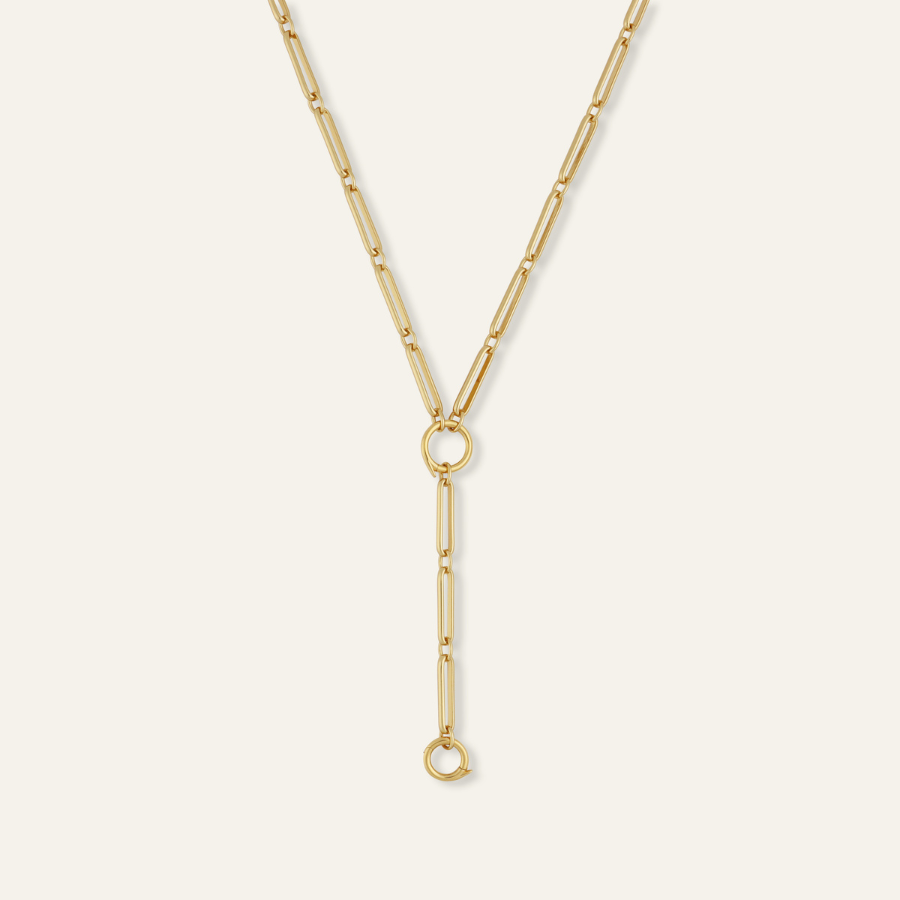 Mixed Link Charm Clip Lariat Necklace | HART Jewelry