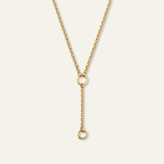 Classic Rolo Charm Clip Lariat Necklace