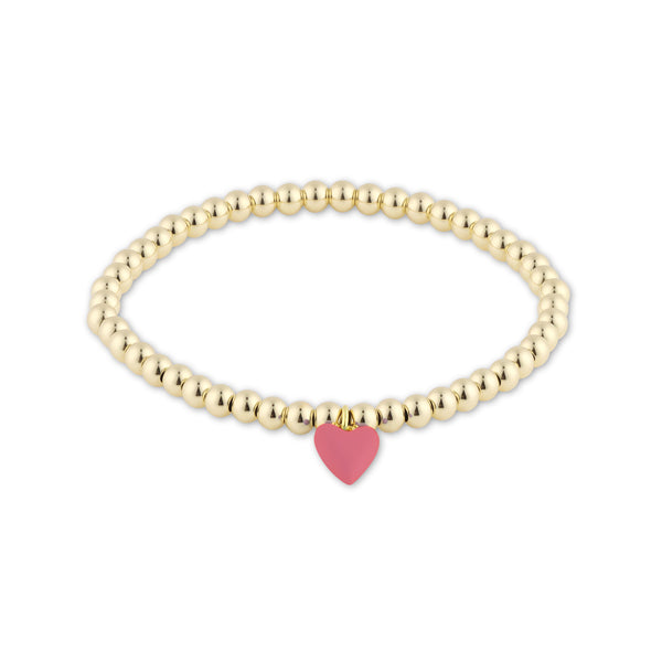 Pink Tiffany Small Bead Bracelet With Heart Tiffany Mini Heart Tag
