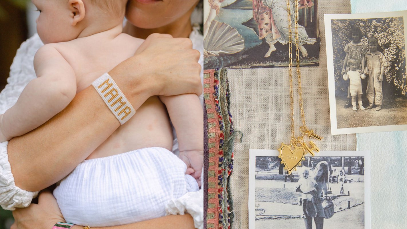 Mama with her baby and family photos