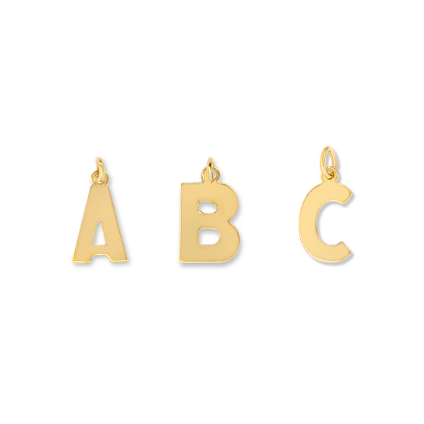 Gold Plated Alphabet Letter A charms