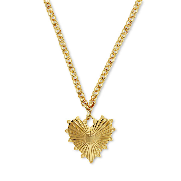 18K Gold Plated Brass With Small Heart Pendant - Adorn Boutique