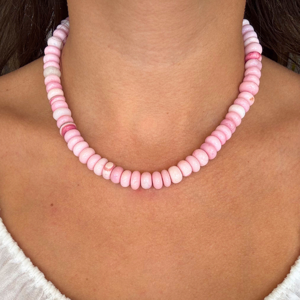 Light Pink Opal Gemstone Necklace