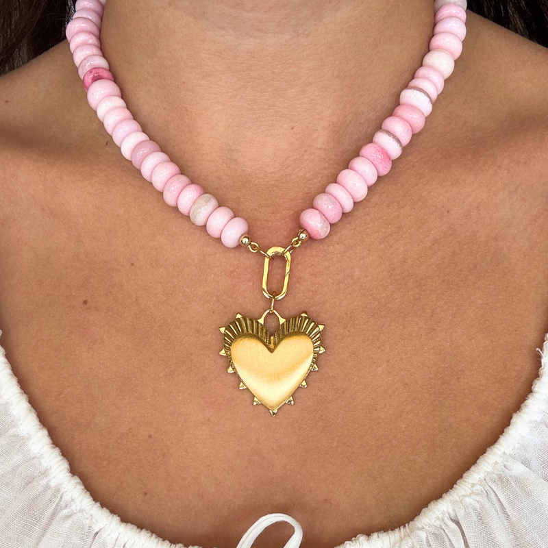 Light Pink Opal Gemstone Necklace