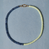 50/50 Lemon Chrysophrase and Blue Kyanite Gemstone Necklace