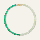 50/50 Prehnite and Chryso-Chalcedony Gemstone Necklace