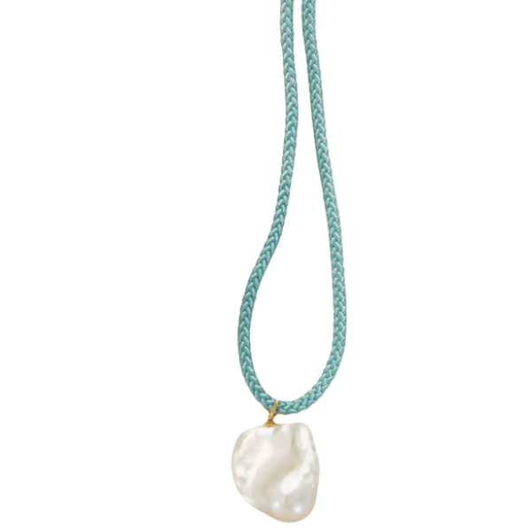 Aqua Cord with Baroque Pearl