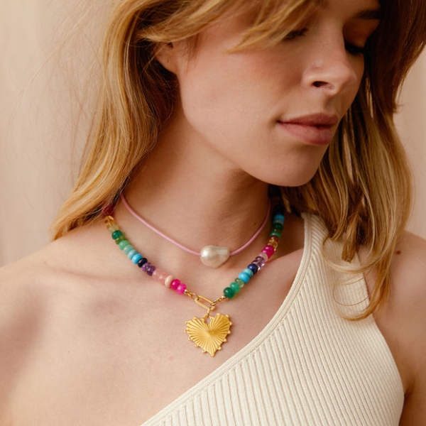 rainbow gemstone necklace