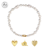 Baroque Pearl Necklace shown with all charm options