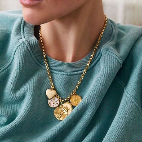 Belcher necklace with heart top