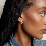 Bezel Heart Earrings with Turquoise