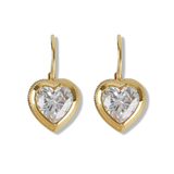 Bezel Heart Drop Earrings