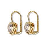 Bezel Heart Drop Earrings