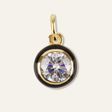 Black Enamel Bezel Charm