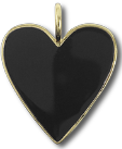 Black Enamel Heart Charm