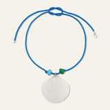 Blue Beaded Shell Necklace