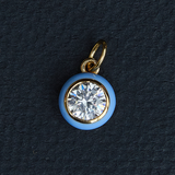 Blue Enamel Bezel Charm