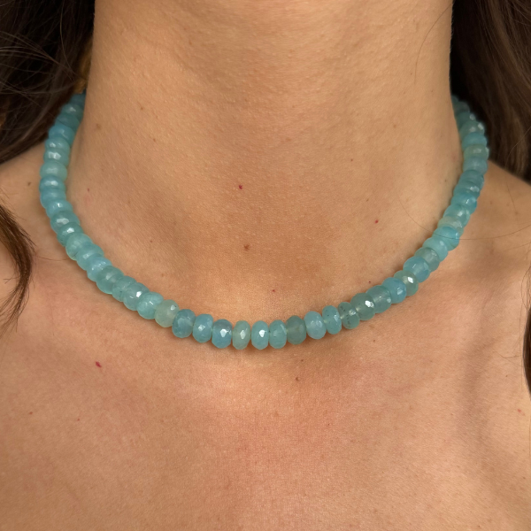 Blue Chalcedony Gemstone Necklace