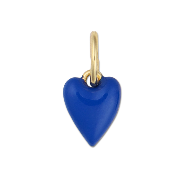 blue enamel heart charm