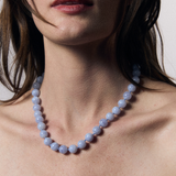 Blue Lace Agate Knotted Gemstone Necklace