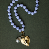 Blue Lace Agate Knotted Gemstone Necklace