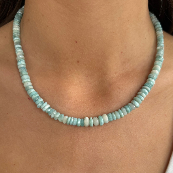 Small Blue Larimar Gemstone Necklace