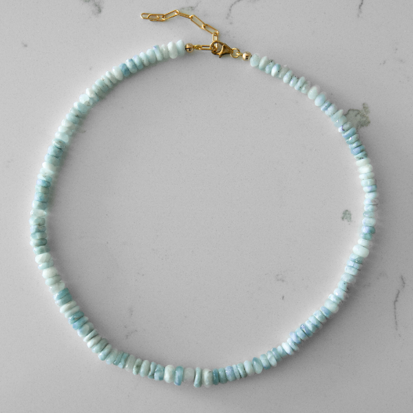 Small Blue Larimar Gemstone Necklace