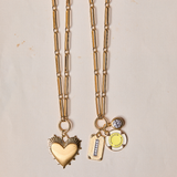 Mixed Link Charm Clip Necklace