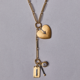 Mixed Link Charm Clip Necklace