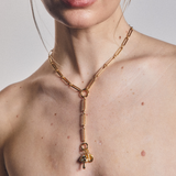 Mixed Link Charm Clip Necklace