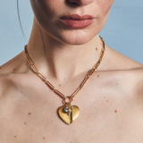 Mixed Link Charm Clip Necklace