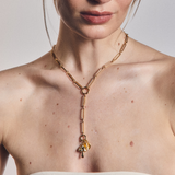 Mixed Link Charm Clip Necklace