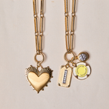 Mixed Link Charm Clip Lariat Necklace