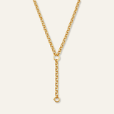 Chunky Rolo Charm Clip Lariat Necklace