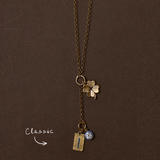 Classic Rolo Charm Clip Lariat Necklace
