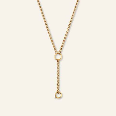 Classic Rolo Charm Clip Lariat Necklace