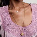 Cloud Pearl and Snail Necklace