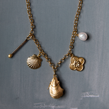 Cloud Pearl on Charm Necklace