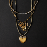 Small Luck and Love Clover Charm with Bezel Tennis Necklace