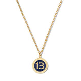 Lucky 13 Navy Poker Chip Belcher Necklace