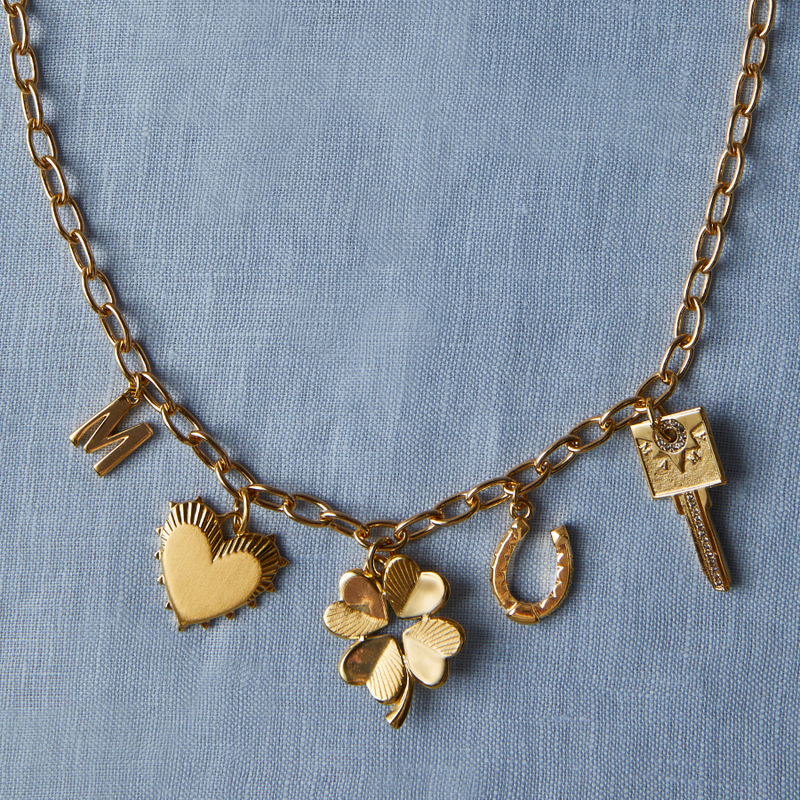 MAMA Compass Key on custom charm necklace