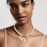 Pearl Necklace with Dream Bigger Coin