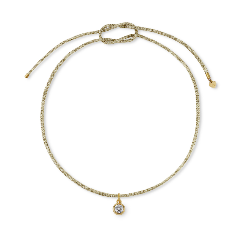 Gold Lurex Cord with Bezel Charm