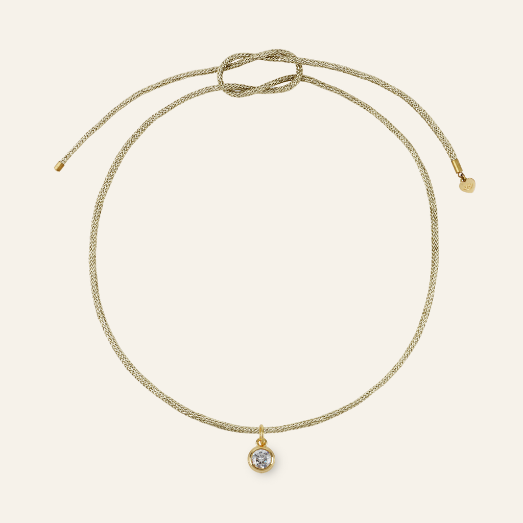 Lurex Necklace Cord Small Bezel Charm