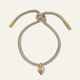 Gold Lurex Bracelet Cord with Two-Toned Heart Charm