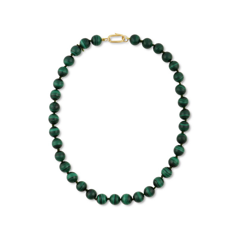 Gemstone Malachite Knotted Necklace