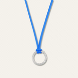 Greek Key Clip with Cobalt Blue Necklace Cord