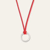 Greek Key Clip with Coral Red Necklace Cord