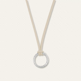 Greek Key Clip with Dune Ecru Necklace Cord